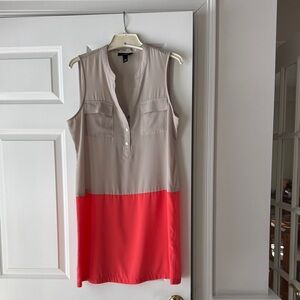 Alfani Two-Tone Sleeveless Tunic in Beige and Coral